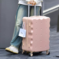 Maleta de Viaje Unisex Maca Pequeña, Estilo Biscuit, con Ruedas Giratorias, Impermeable, con Contraseña, USB y Portavasos, para Estudiantes