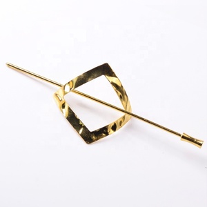 Schöne runde quadratische einfache geometrische Metall Rose Gold Silber Essstäbchen Französisch Haar Chignon Pin Zubehör Haar Chop Sticks - Product Image 6
