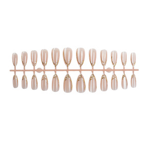 <span class=keywords><strong>Autocollants</strong></span> pour <span class=keywords><strong>ongles</strong></span> en forme d'amande à effet œil de chat, 24 pièces, très vendus, avec des lignes dorées scintillantes, <span class=keywords><strong>faux</strong></span> <span class=keywords><strong>ongles</strong></span> - Product Image 4
