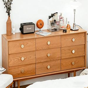 Nordic Cherry Wood Nine Drawer <b>Chest</b> Solid Wood Dresser <b>Storage</b> Cabinet For Bedroom Home Use - Product Image 1