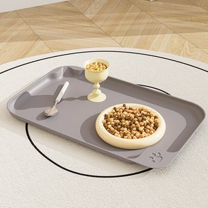 Tapete impermeable, resistente a las manchas y antideslizante para comida de mascotas, plato grande de plástico, tazón para gatos, plato para comida, tapete de limpieza para alimentos - Product Image 2