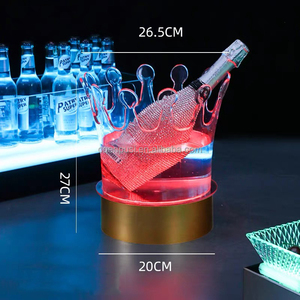 Seau à glace LED transparent en acrylique pour fêtes, mariages, bars, présentoir à champagne, vodka, vin pour discothèques - Product Image 6