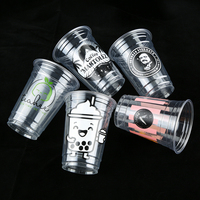 Gobelets à thé à bulles personnalisés avec logo, service professionnel, gobelets à boba, gobelets en plastique avec couvercles, gobelets jetables pour jus et boissons
