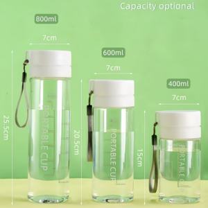 Promozioni all'ingrosso 400ml 600ml 800ml bottiglia di acqua potabile in plastica portatile torna a scuola regalo bottiglia d'acqua con <span class=keywords><strong>Lope</strong></span> - Product Image 2