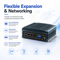 Mini PC Industrial sin Ventilador con Doble LAN, Amplio Rango de E/S, Almacenamiento SSD para Automatización y Gateway, Compatible con Windows y Linux