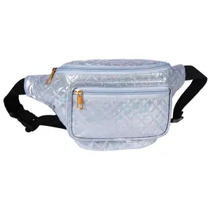 Fanny Packs for Women Holographic Bags, PVC Waterproof Reflective Belt Bag, Fashion Waist Bag with Adjustable Belt