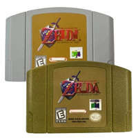 Légende de Zelda Ocarina of Time pour cartouche de jeu 64 bits avec boîte à coque dorée grise