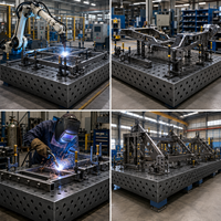 Mesa de Soldadura 3D Profesional de Hierro Fundido Nitrurado, Sistema de Fijación Modular Flexible para Soldadura Robótica de Precisión