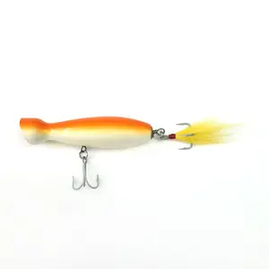 SEASKY 4 1/2 "40g Popper Swim Bait Pêche en eau salée Thon Salmon Plug Rig Fish Wood Leurre