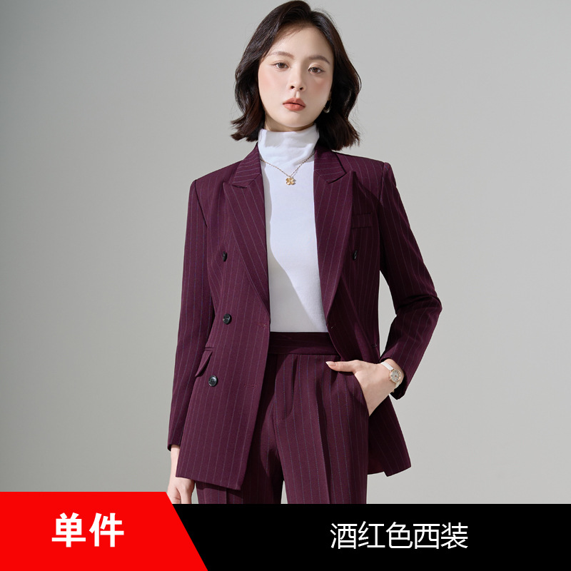 Burgundy striped suit