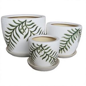 Maceta de cerámica de arcilla esmaltada vietnamita, para interior - Product Image 3