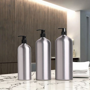 Bouteilles en aluminium 250 ml 5 oz Bouteille <span class=keywords><strong>vide</strong></span> en métal noir mat et blanc <span class=keywords><strong>Pompe</strong></span> pulvérisateur avec bouchon à vis - Product Image 2