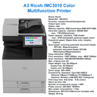 Fotocopiadora Nueva Ricoh IMC3010, Impresora Multifunción a Color, Copiadora Ricoh A3 A4 con RADF y Panel de Operación Inteligente