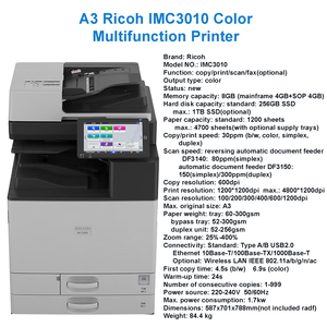 Nuova Fotocopiatrice Multifunzione <span class=keywords><strong>a</strong></span> <span class=keywords><strong>Colori</strong></span> Ricoh IMC3010, Stampante Ricoh A3 A4 con RADF e Pannello Operativo Intelligente - Product Image 6