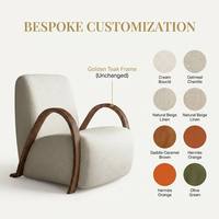 Goldener Teakholz Öko-Freundlicher Einzelsessel Designer Freizeitstuhl für Zuhause Büro Hotel Villa Wohnzimmer