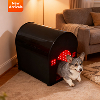 Maison pour chien multifonctionnelle avec luminothérapie rouge, coussin confortable et design portable