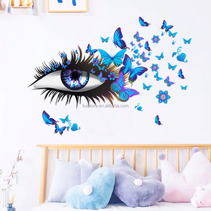 Cils créatifs pour les yeux Papillon coloré stickers muraux Salon chambre décoration papier peint autocollants auto-adhésifs - Product Image 6