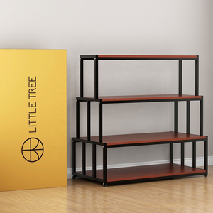 Decorazione per la casa personalizzata libreria libro Album di riviste fiore verde vaso scala <span class=keywords><strong>in</strong></span> metallo mensola di <span class=keywords><strong>legno</strong></span> porta Stand Stand - Product Image 6