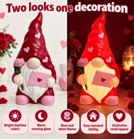 Romantische berichtendende gnome-beeldje Valentijnsdag waterdicht glow-in-the-dark PP materiaal extra groot AA batterij binnen- en buitengebruik