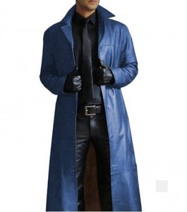 Cappotto da <span class=keywords><strong>uomo</strong></span> elegante <span class=keywords><strong>Trench</strong></span> in tinta unita aderente alla moda giacca lunga in pelle sintetica - Product Image 5