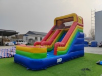 Toboggan gonflable commercial en PVC de 0,55 mm avec zone de saut et aire de jeux rebondissante pour location extérieure de carnaval – Vente directe usine