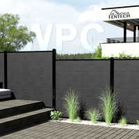 Fentech precios de cercado de jardín de aluminio para exteriores poste de aluminio paneles de valla de listones WPC valla de privacidad con listones horizontales