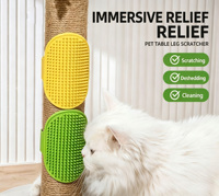 2026 En gros Griffoir pour chat sur pied de table en TPR personnalisé avec peigne, jouet de toilettage et de massage, fournitures multifonctionnelles pour animaux de compagnie