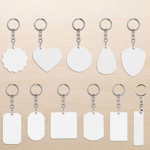 Customised Business Double Sides Printing MDF Rectangle Round Heart Square Sublimation Blanks <b>Keychains</b> - Product Image 3