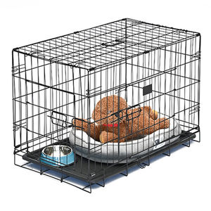 Fabrika toptan ağır özelleştirilmiş Metal Pet kafesleri büyük köpek kulübesi köpek sandık katlanabilir darbe sandık lüks köpek yatağı - Product Image 4