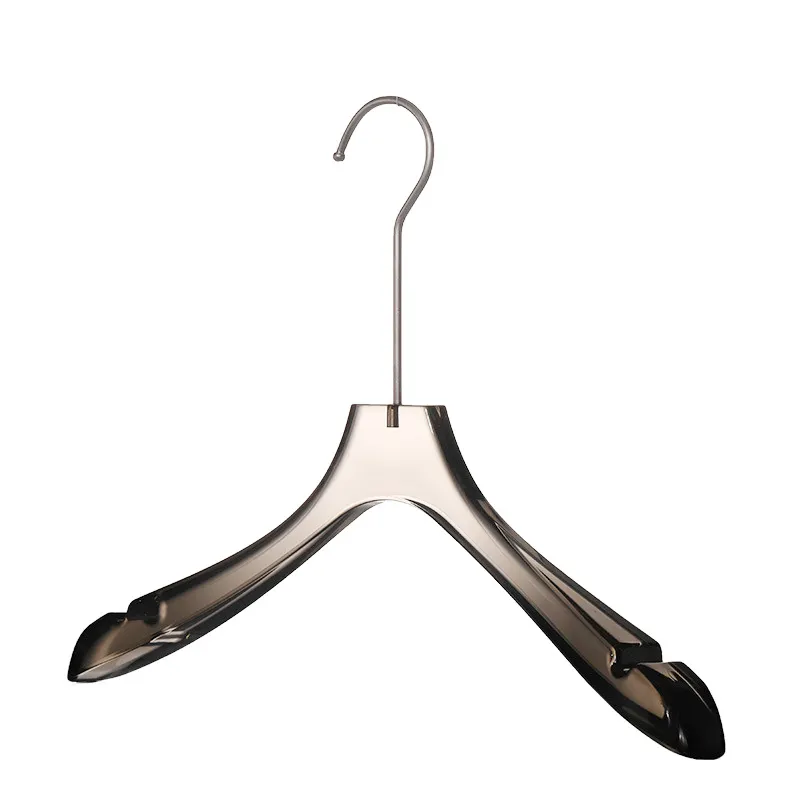 Factory Price Non Slip Display Clothes Hangers Acrylic Custom Wide Clear Transparent Plastic Hanger For Clothing Store