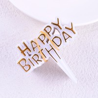 Großhandel 100 Stück Set Cupcake-Topper Großhandel Mini Plastik Happy Birthday Cupcake-Topper Kuchen-Dekorationszubehör