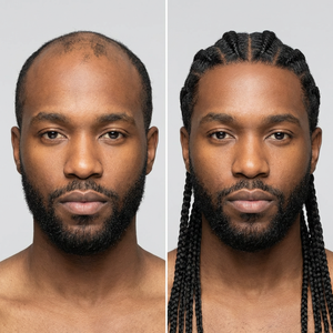 Prothèse capillaire respirante en <span class=keywords><strong>cheveux</strong></span> humains naturels noirs, avec base en dentelle complète, pour tresses longues de type cornrow pour hommes africains - Product Image 3