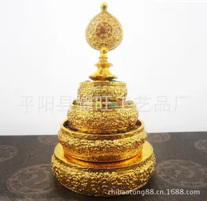密宗藏传佛教寺庙供品4 “小纯铜锌合金绊盘四加曼荼罗