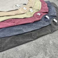 En stock, t-shirt pour homme personnalisé avec logo imprimé, streetwear d'été, t-shirt lourd 275GSM 100% coton, t-shirt batik délavé à l'acide