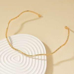 Haomi Vintage Gouden En Zilveren Minimalistische Golfkraag Hetzelfde Prachtige Temperament Zomerketting Sieraden Voor Unisex - Product Image 4