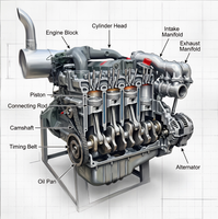 Haute qualité 4HK1 6WG1 6HK1 6HK1T 6RB1 6SD1 6BG1T 6BD1 4BG1 4BD1 4JB1 4LE1 pour assemblage de moteur diesel d'excavatrice