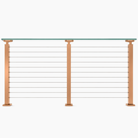 Vente directe d'usine, garde-corps en câble en acier inoxydable à montage supérieur, facile à installer, balustrade d'escalier sur mesure