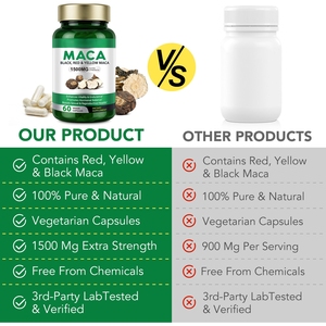 Capsules de racine de maca noire pour l'énergie et la vitalité, complément alimentaire à base de plantes, étiquette privée OEM - Product Image 6