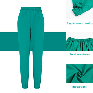 Women's Stretch Scrub Set Short Sleeve Knitted Breathable Split Set For Medical Dental Veterinary Use - Product Image 2