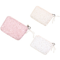 Porte-monnaie multifonctionnel personnalisé avec logo, fermeture éclair, petite capacité, pour filles, sac à paillettes portable