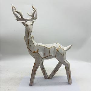 Customized Modern Art Decor Resin Deer Sculpture Outdoor Hotel Park Garden Landscape Decor Resin Deer-shaped Ornament