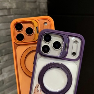 Quality strong magnetic <b>holder</b> transparent <b>phone</b> case for iPhone 11 17 18 pro max camera bracket clear lens film protect cover - Product Image 4
