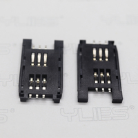 Personalizar Micro SMT Simcard Flip altura 2,5mm 8 pines SD Flip Card Socket SMT Simcard Card Push soldadura interna SD conector