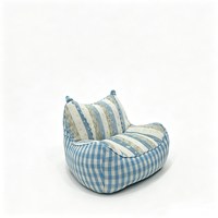 Nouveau fauteuil paresseux esthétique pour enfants, canapé inclinable individuel à carreaux et rayures, canapé respirant pour enfants pour salon et chambre