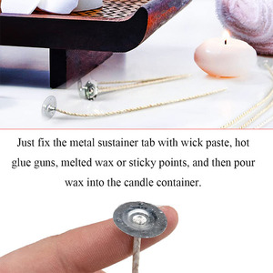 Mechas para Hacer Velas, Pre-Tablizadas, Rígidas y Autoajustables, para Fabricación de Velas, Compatibles con Parafina, Gel y Cera Vegetal, Paquete de 100 - Product Image 5