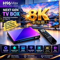 Lecteur multimédia en streaming H96 Max M9 Android 14 64 Go 8K Ultra HD BT 5.0 1000M LAN pour divertissement à domicile