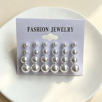 Lot de 12 paires de boucles d'oreilles en acrylique imitation perle, 6 mm, 8 mm, 10 mm, 12 mm, prêtes à être expédiées