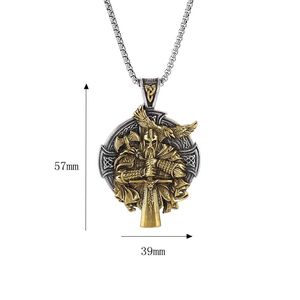 Yunnique – collier avec pendentif Odin en acier inoxydable plaqué or, breloque du dieu viking, cadeau unisexe, bijoux DZ119 - Product Image 5