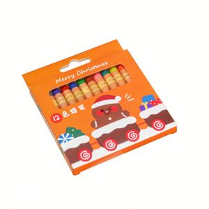 Ensemble de crayons à la cire personnalisés avec logo, 8/12 couleurs, pour cadeau de Noël - Product Image 1