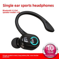 Model pribadi S10 Mini untuk 5.3 Headset olahraga LED tipe telinga gantung tunggal baterai IPX5 tahan air latensi rendah